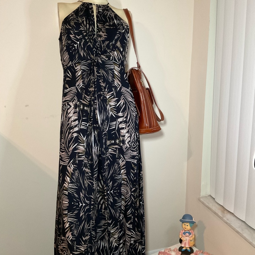 William B strapless double slit dress size M  abstract designs